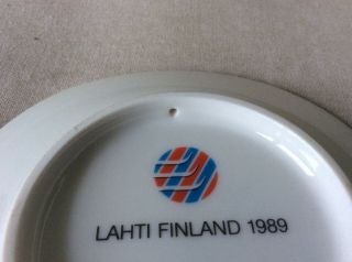 Arabia Finland small plate Lahti 1989 Nestori the Elf ski jumper World Ski Champ 3