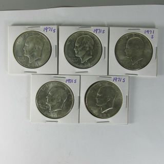 Quantity Of 5 1971 S Eisenhower 40 Silver Dollars