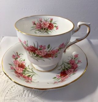 Paragon Vintage Tea Cup & Saucer English Flowers Carnation