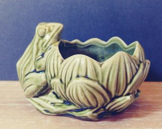 Vintage Mccoy Pottery Frog Toad Small Planter Unmarked