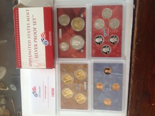 2009 United States Silver Proof Set - 18 Coins W/box &