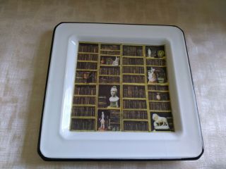 Collectible Decorator Plate Designed By Brunelli Made In Italy - Library Bookcases