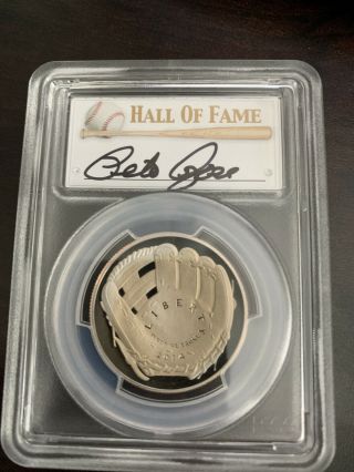 2014 - D 50c Clad Baseball Hall Of Fame Pcgs Pr69dcam - Pete Rose Autographed