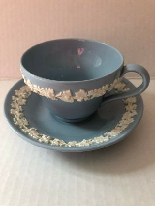 Wedgwood Of Etruria Barlaston Embossed Queensware Cup And Saucer