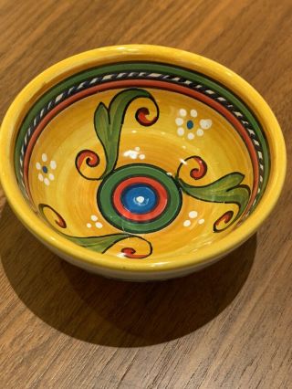 4 " Sberna Deruta Italy Italian Hand Painted Pottery Ceramic Bowl Florence Italy
