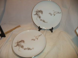 Larchmont By Sango Pine Branch Dinner Plate Set Of 4 Japan 10 1/2 "