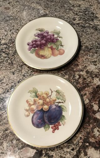 Schwarzenhammer Bavaria Germany Vintage Fruit Plates Set Of 2 Diameter 7.  5 "