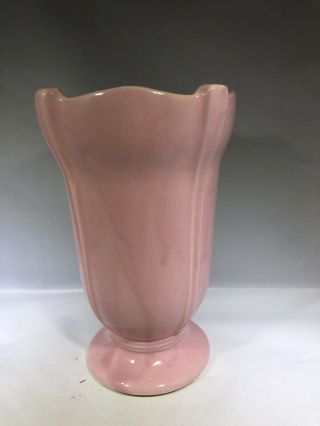 Vintage Mccoy Pottery Pink Vase Signed