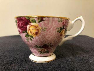 ROYAL ALBERT OLD COUNTRY ROSES DUSKY PINK LACE CUP ONLY 2