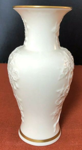 VINTAGE Lenox Giftware Bud Vase Embossed with Roses and Decorated with 24K Gold 3