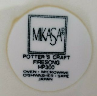 Mikasa Firesong Potter ' s Craft Salad Plate HP300 Japan Geometric Green Stoneware 3