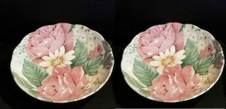 2 Nikko Tableware Fine China 6 5/8” Bowls In English Garden Pattern
