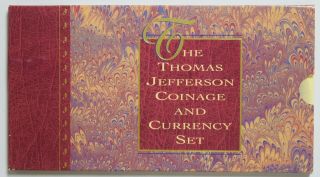 1993 Thomas Jefferson Coinage And Currency Set W/star Note And Low Serial Number