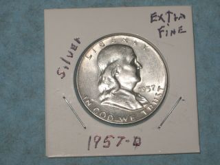 Extra Fine 1957 - D Ben Franklin Half Dollar,  Good Date,  90 Silver,