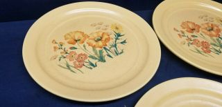 Vintage Treasure Craft Wildflower Set/3 Dinner Plates Orange/Yellow Flowers 2