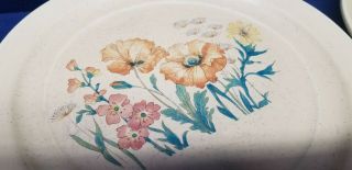 Vintage Treasure Craft Wildflower Set/3 Dinner Plates Orange/Yellow Flowers 3