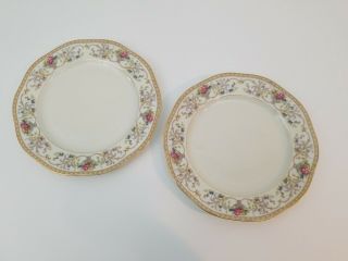 Baronet China Salad Plates: Set Of 2 Duchess Pattern,  Czechoslovakia,  8.  5 " Dish