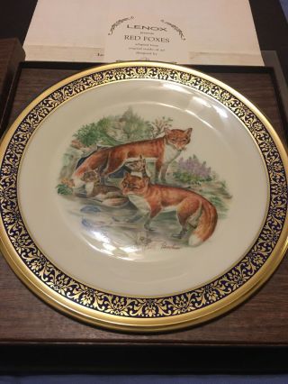 Lenox Red Fox Boehm Woodland Wildlife Plate 1974 10 3/4 