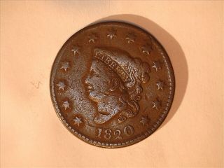 1820 Coronet Type Large Cent Small Date F Details - 716