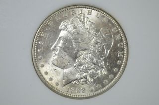 1888 - P Morgan Silver Dollar Choice Bu Uncirculated Reverse Golden Toning