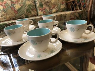 Taylor Smith & Taylor Ever Yours Boutonniere 12 Pc Coffee Cup & Saucer Set.