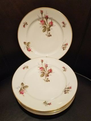 (6) Rosenthal Selb - Germany Winifred Moss Rose Smooth Gold Trim 7.  5 " Plates