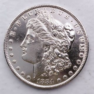 1884 - O Unc Gem Ms,  Mirror Like Morgan Silver Dollar 90 Silver $1 Coin Us W29