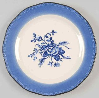 Wood & Sons Colonial Rose Blue Accent Dinner Plate