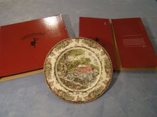 2010 Johnson Brothers Bros Friendly Village The Old Mill Dinner Plate 10.  5 " Nib