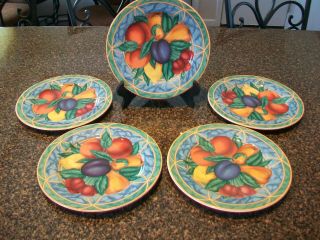 Set Of 5 Casual Victoria Beale Forbidden Fruit 9024 Salad Plates 7 3/4 " Plate