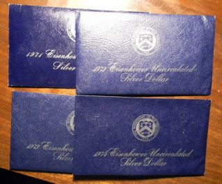 1971,  1972,  1973,  And 1974 Blue Ike Dollars