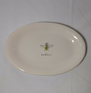 Rae Dunn Magenta Bumblebee Oval Plate 8.  25 X 5.  5