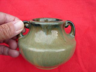 Muncie Pottery Experimental Glaze Handled Vase