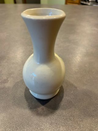 Vintage Shawnee Pottery Miniature Blue Flower Green Vase Bud 1202 USA 3