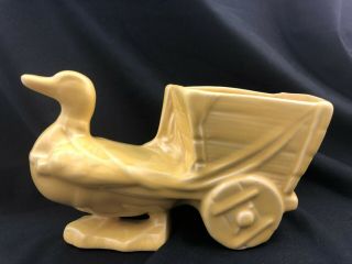 Vintage Mccoy Duck With Cart Planter,  Ceramic,  Usa Pottery