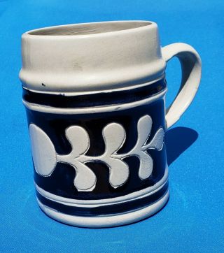 Colonial Williamsburg Mug Stein Tankard Stoneware Salt Glaze – Cobalt Blue Grey 2