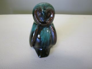 Blue Mountain Pottery Snow Owl Miniature Green 3 Inches High Cond