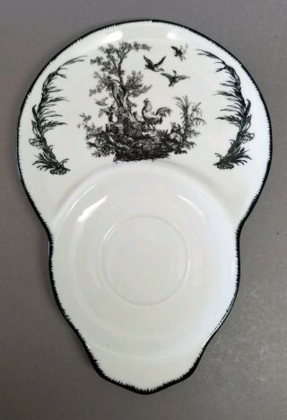 Aux Au Provence Country French Toile Black White Rooster Snack Plate