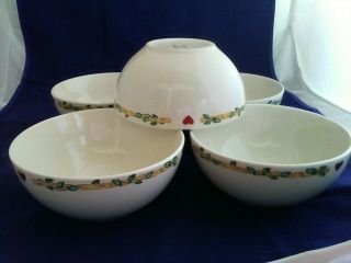Birdhouse Bowls Thomson Pottery China Heart & Vine Border 5 Soup/cereal 6 "