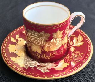 Wedgwood Tonquin Red Demitasse Cup & Saucer Immaculate Nr
