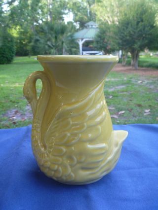 Vintage Shawnee Pottery 6 " Yellow Swan Vase Marked Usa 806