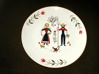 Homer Laughlin Rhythm American Provincial Farmer & Wife Dinner Plate (loc - 15z)