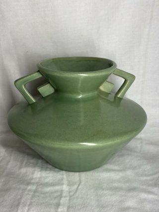 Red Wing Pottery Usa 653 Art Deco Green Vase