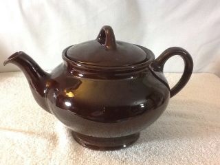Vintage Royal Canadian Art Pottery Hamilton Canada,  Royal Dripless Brown Teapot