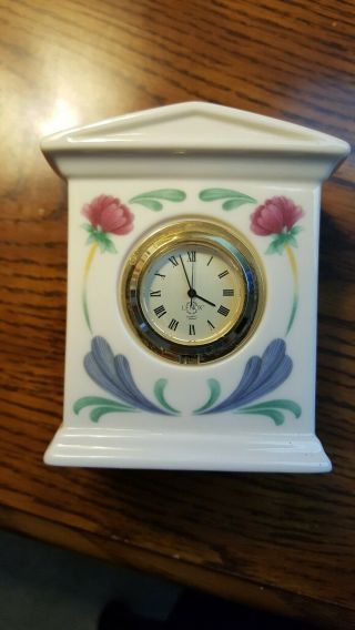 Lenox Chinastone Poppies on Blue Clock and Candlestick holder 2