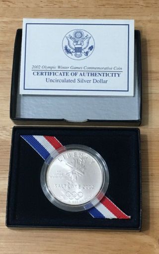 2002 P Salt Lake City Olympic Commemorative Silver Dollar Coin Unc
