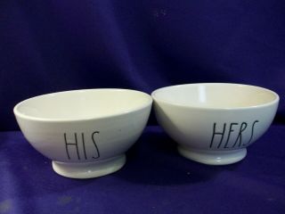 Rae Dunn Artisan Cereal/soup Bowls (set Of 2) His Hers