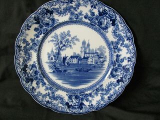 Colonial Pottery 1 Salad Plate - Togo Winkle & Co - Flow Blue - Stokes England