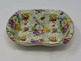 Vtg Rose Time Chintz Small Dish/bowl By Bcm Lord Nelson Ware England