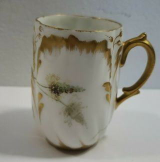 M R Limoges Gold And Floral 3 " Cup
